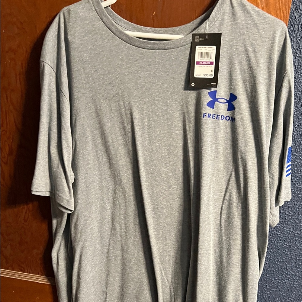 Under Armour Freedom Gray and Blue Tee